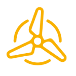 Gelber Ventilator Icon