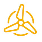 Gelber Ventilator Icon